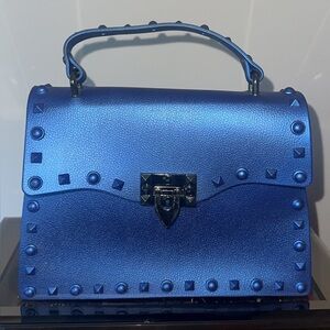 Studded Blue Handbag